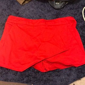 Red Woven Envelope Skort